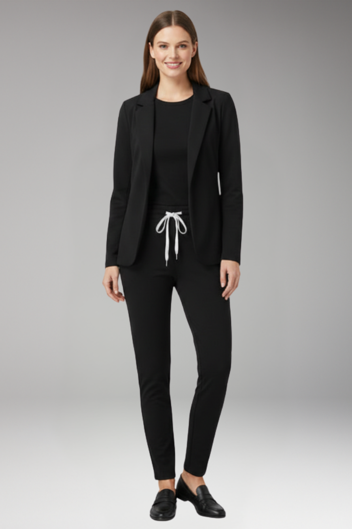 Women's two piece Set with Blazer and Drawstring Trousers