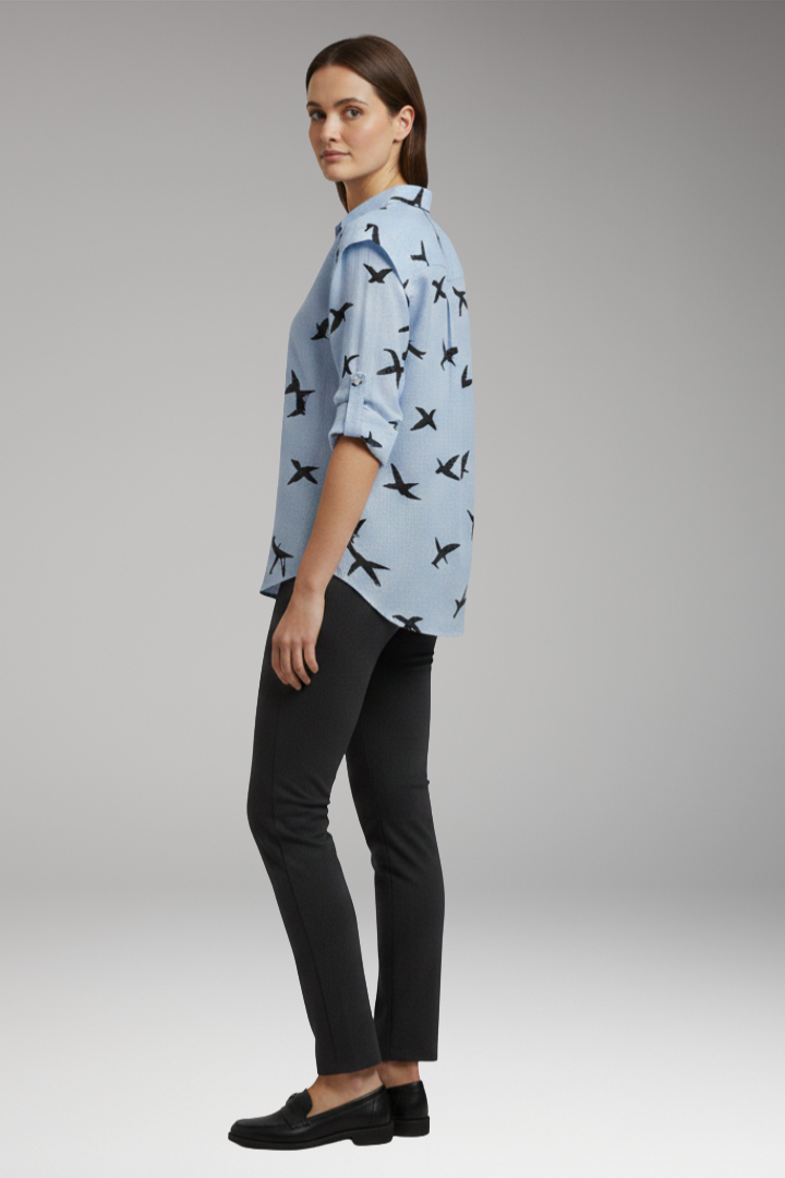 Women's Blouse with Button-Front and Pocket