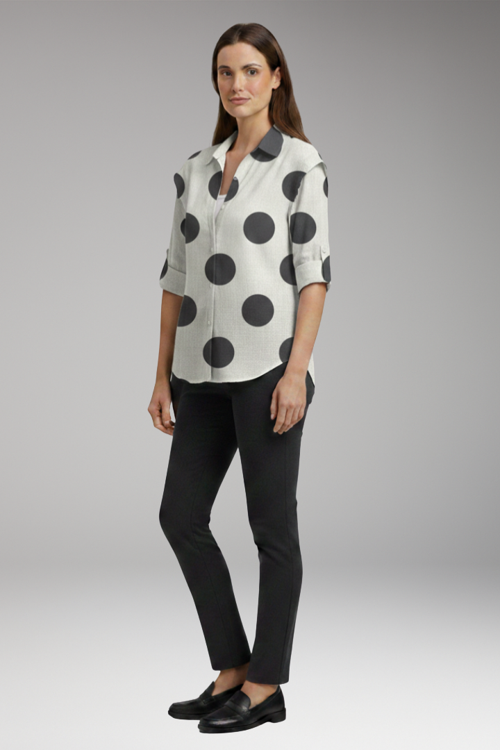 Women's Blouse with Button-Front and Pocket