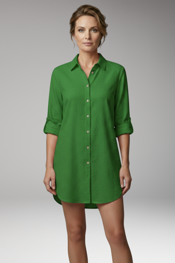 Women's Blouse with Button-Front and Pockets