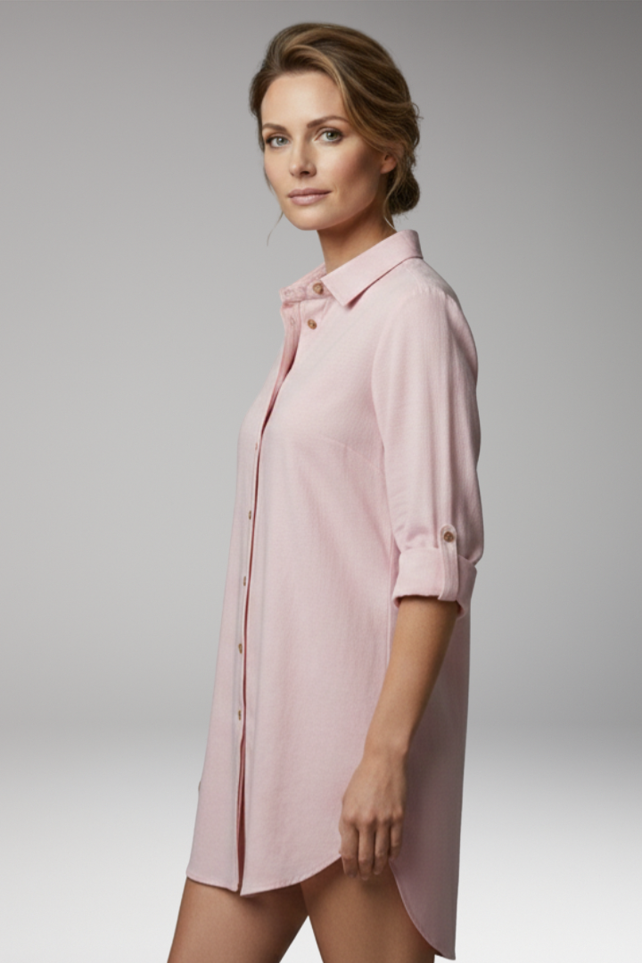 Women's Blouse with Button-Front and Pockets