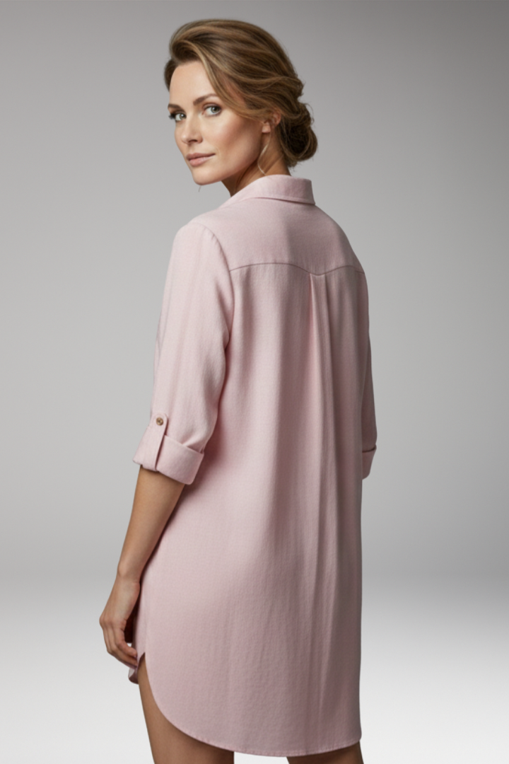 Women's Blouse with Button-Front and Pockets