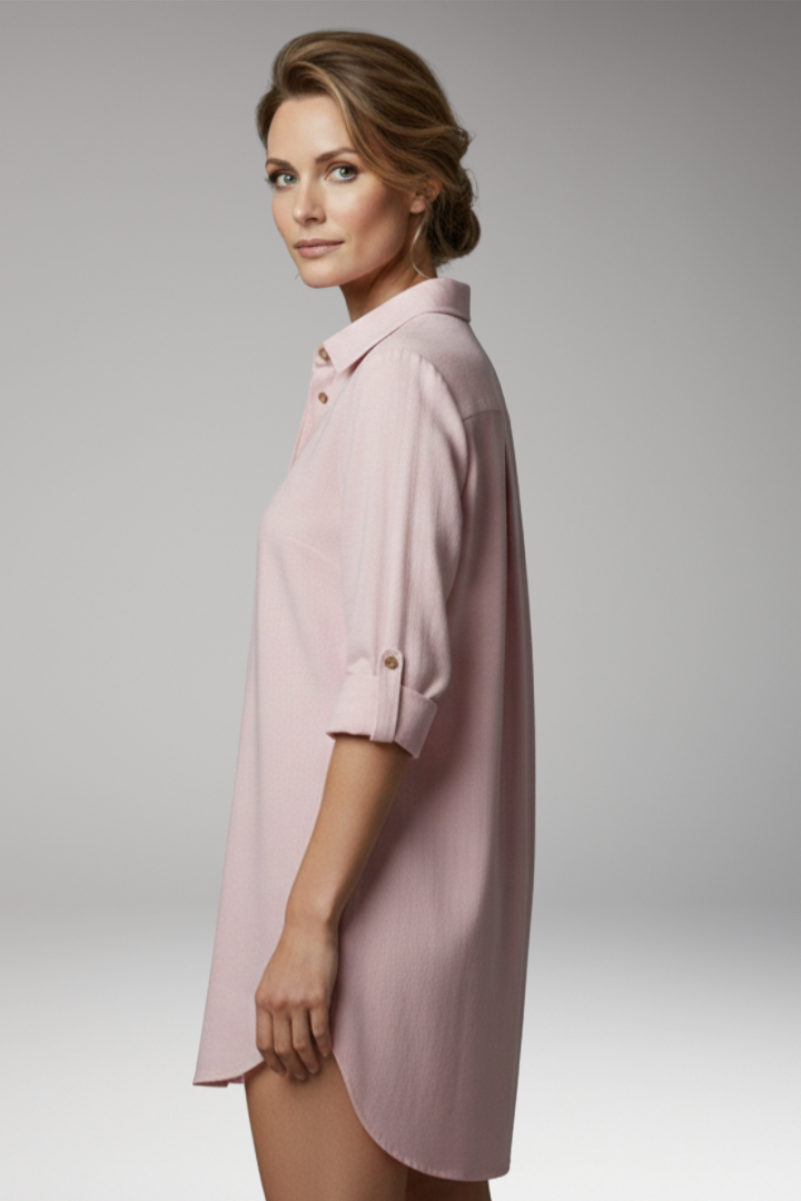 Women's Blouse with Button-Front and Pockets