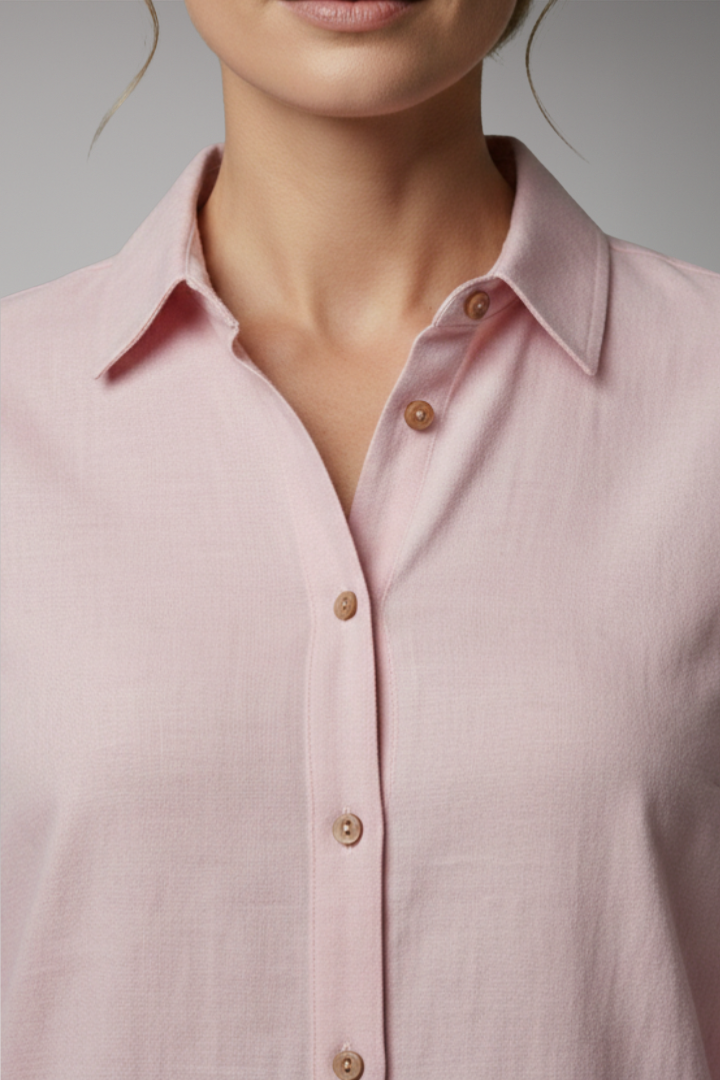 Women's Blouse with Button-Front and Pockets