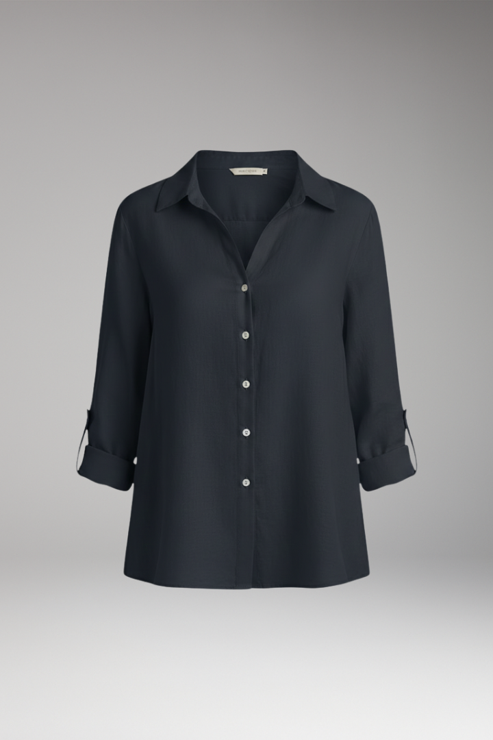 Women's Blouse with Long Sleeves and Button Placket