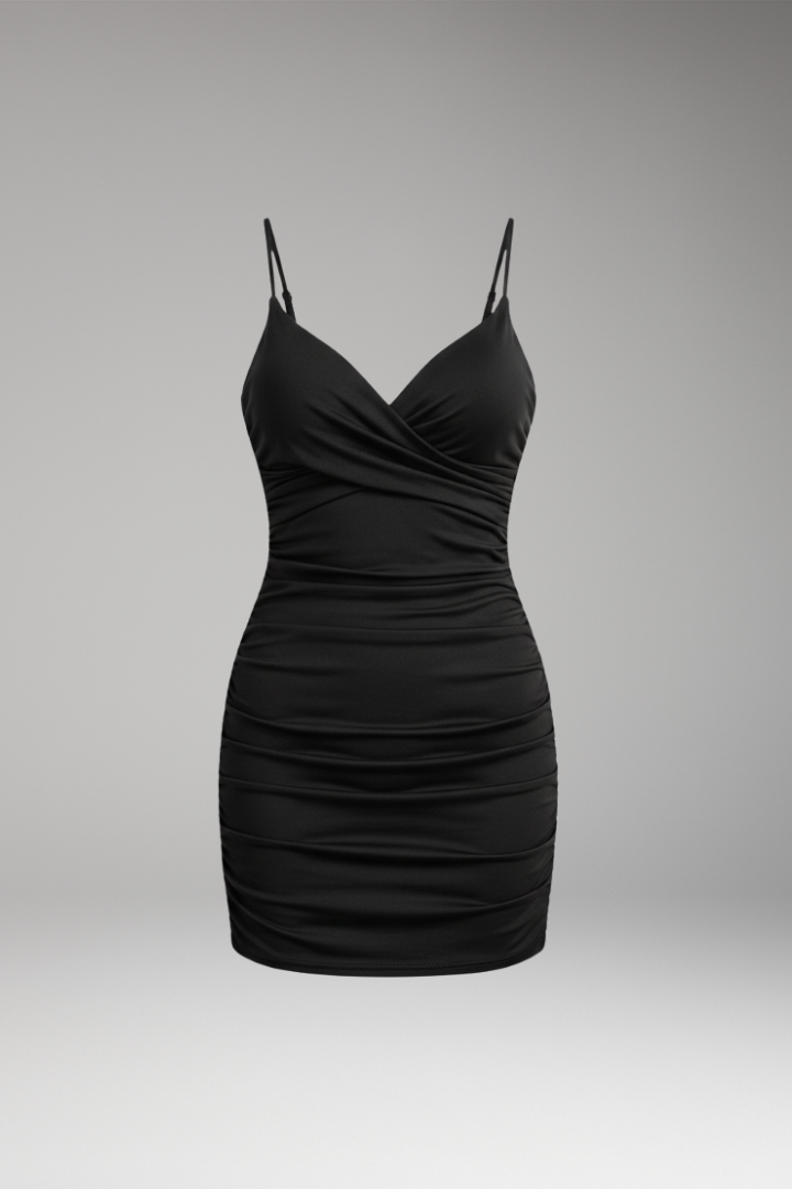 Women's Bodycon Mini Dress with V-Neck and Shaping Fit