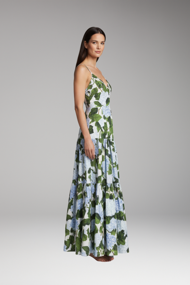 Women's Floral Dress with Halter Neck and Flowing Skirt