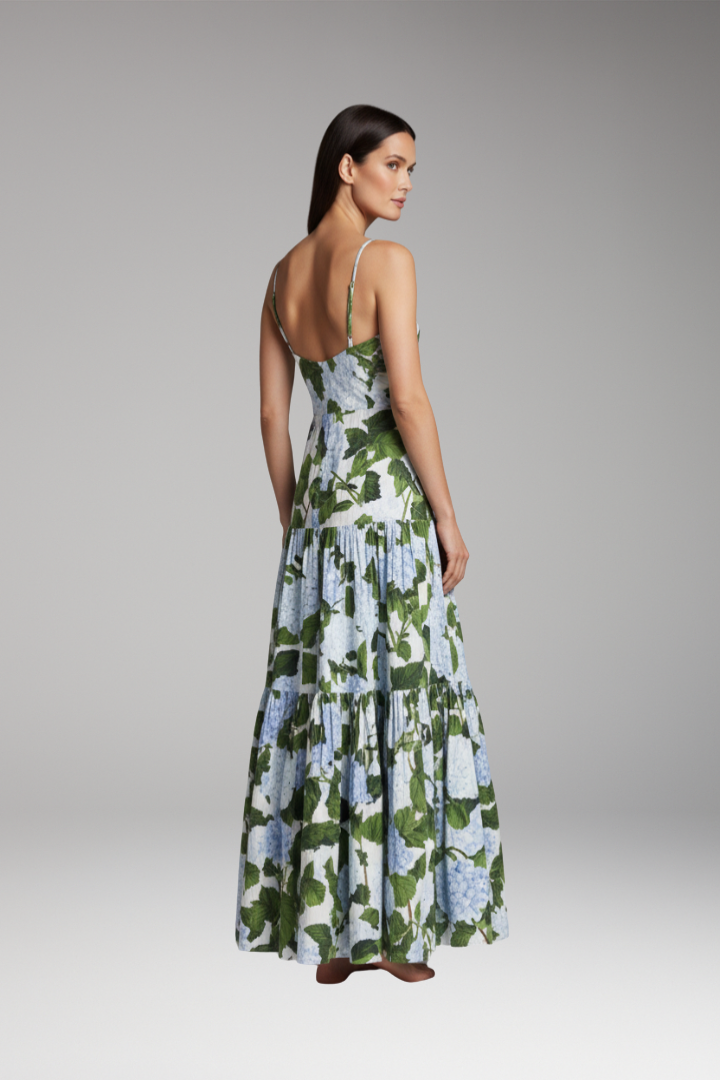 Women's Floral Dress with Halter Neck and Flowing Skirt