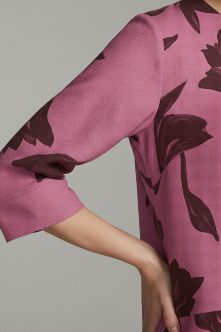 Women's Floral Print Blouse with V-Neck