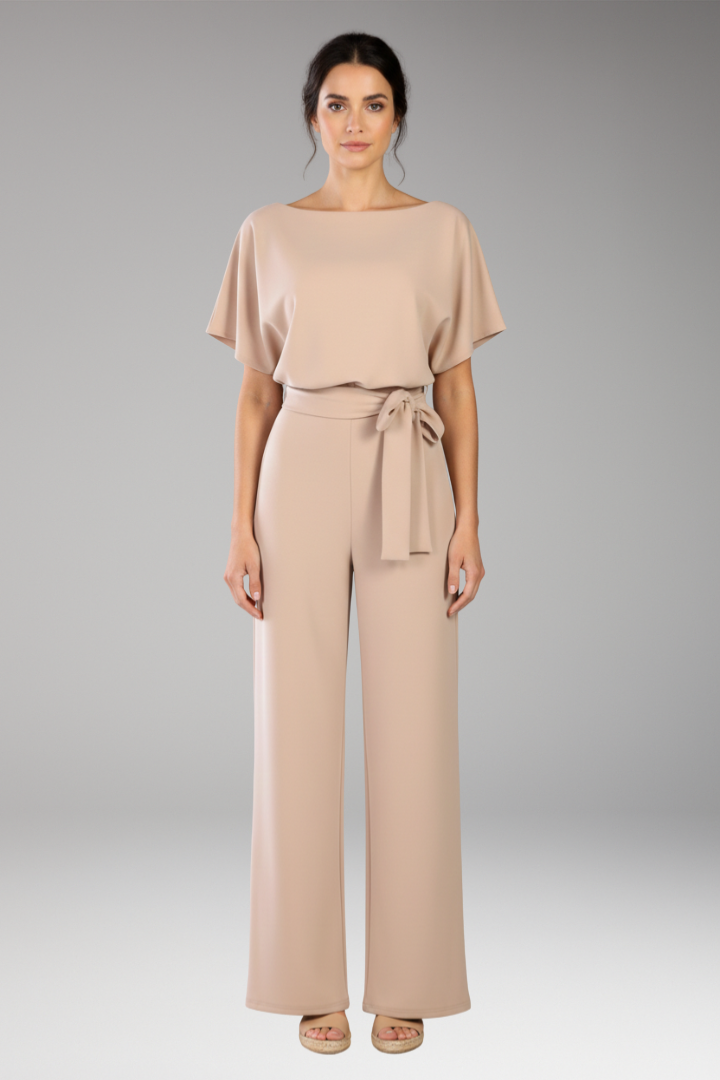 Women's Jumpsuit with Belt and Wide Leg