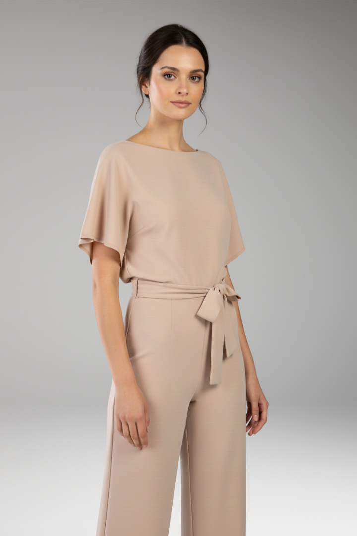 Women's Jumpsuit with Belt and Wide Leg