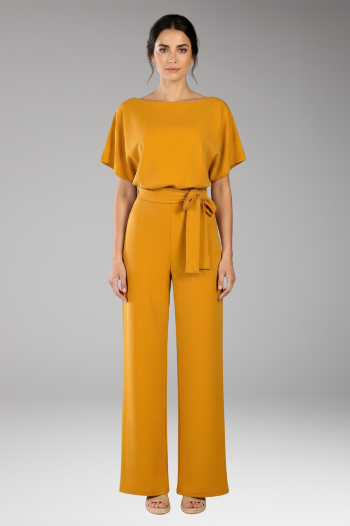 Women's Jumpsuit with Belt and Wide Leg