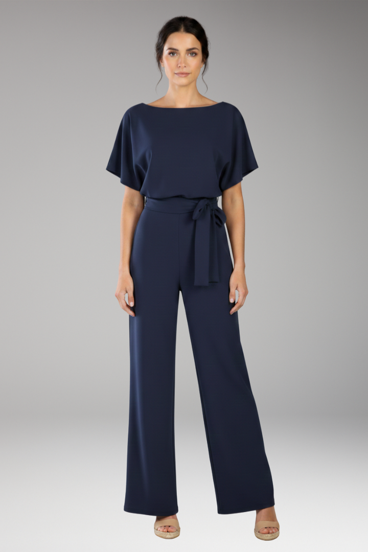 Women's Jumpsuit with Belt and Wide Leg