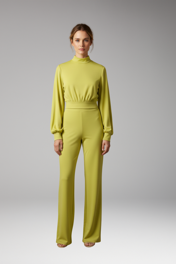 Women's Jumpsuit with Half Collar and Relaxed Fit