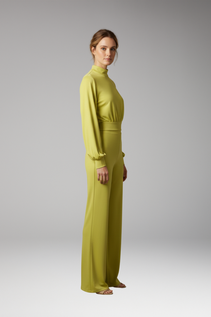 Women's Jumpsuit with Half Collar and Relaxed Fit