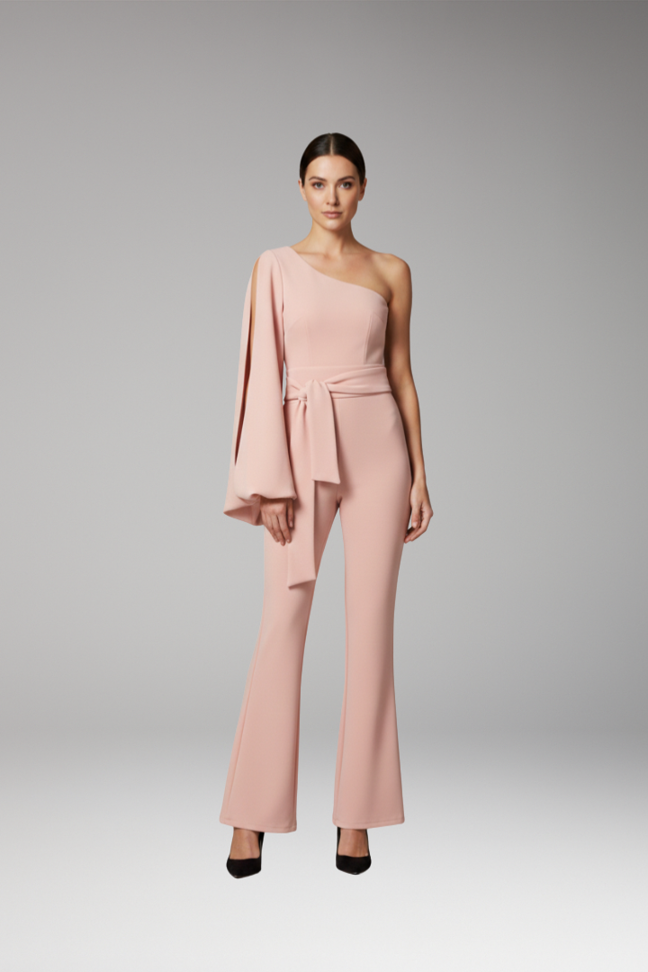 Women's Jumpsuit with One-Shoulder Design and Fitted Look