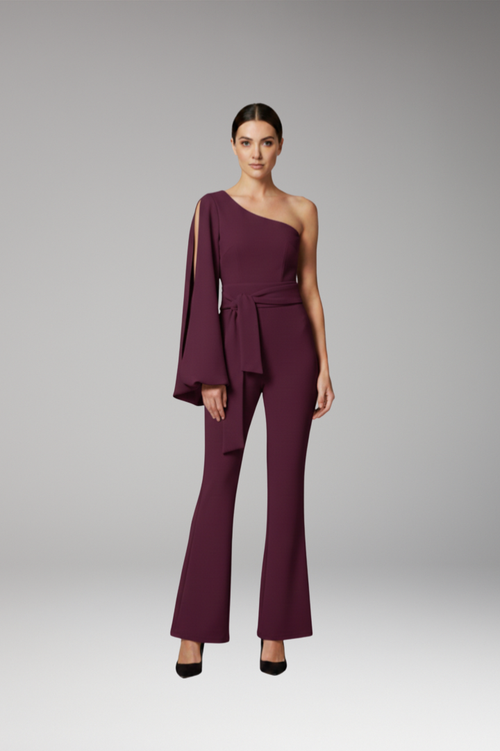 Women's Jumpsuit with One-Shoulder Design and Fitted Look
