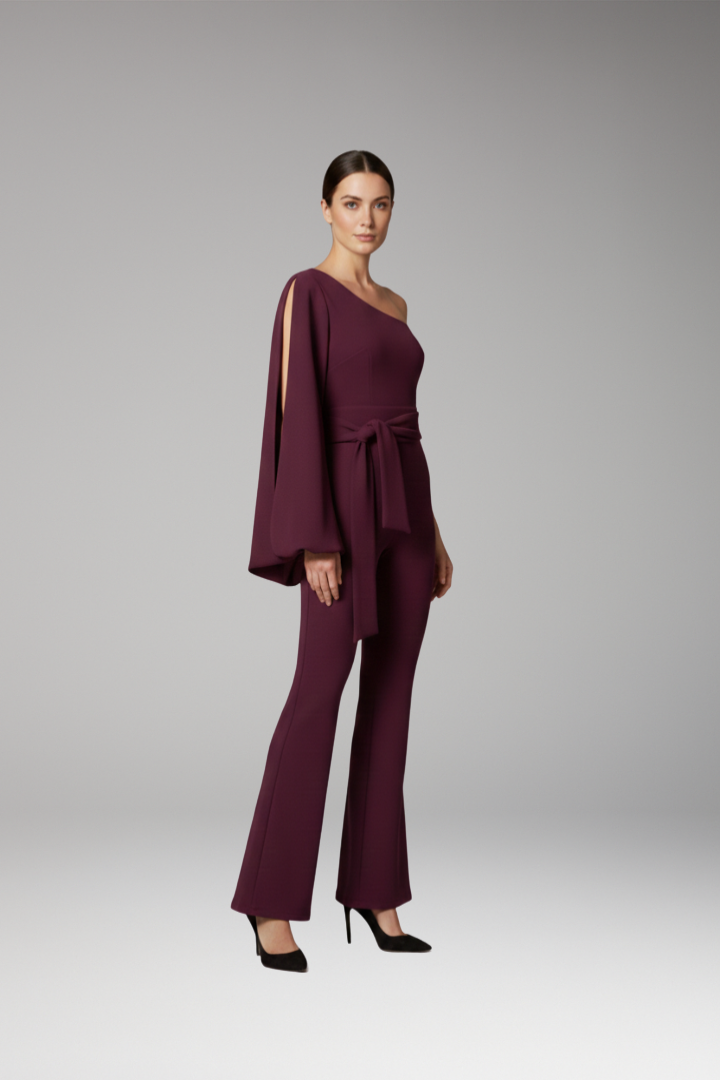 Women's Jumpsuit with One-Shoulder Design and Fitted Look