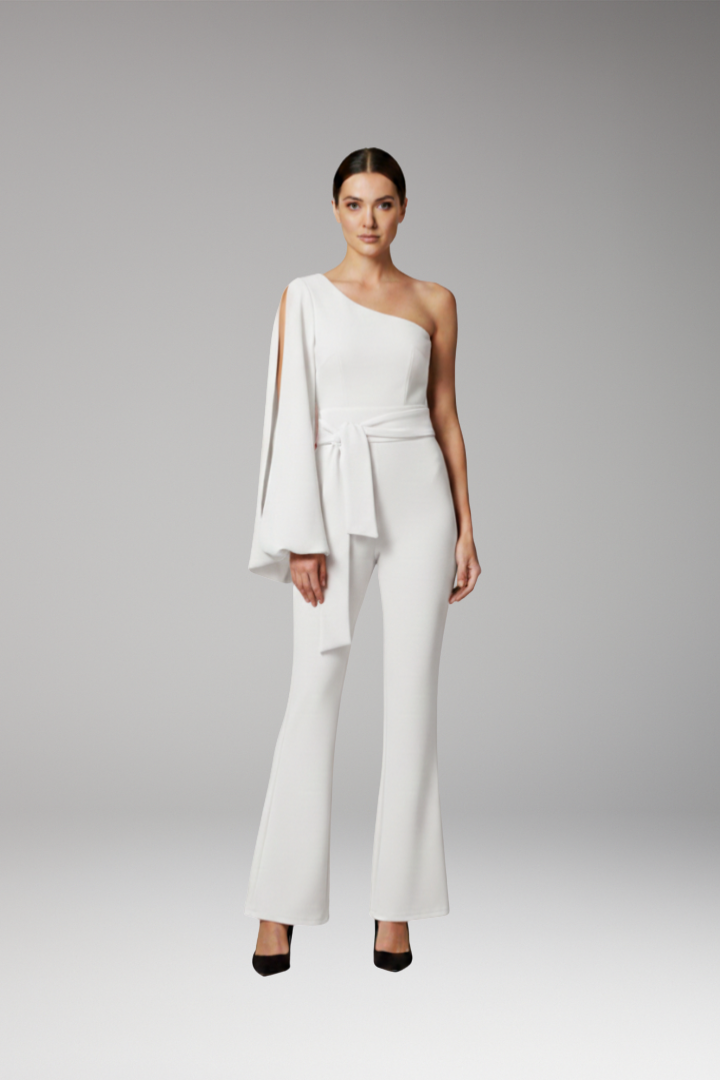 Women's Jumpsuit with One-Shoulder Design and Fitted Look