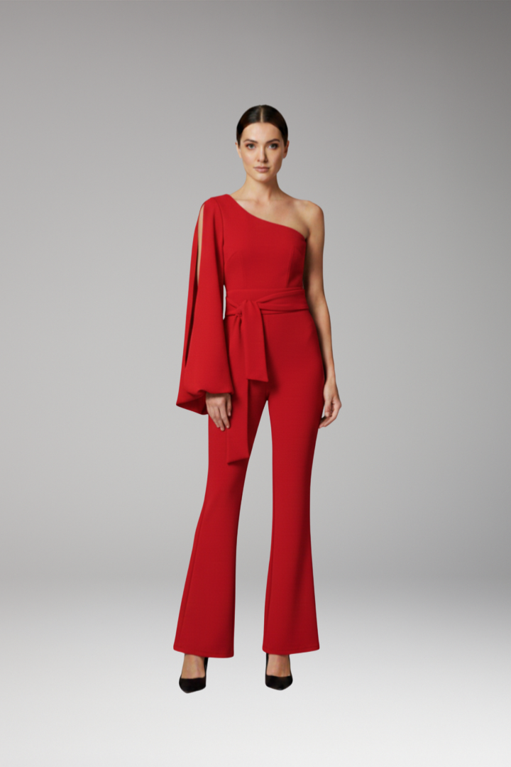 Women's Jumpsuit with One-Shoulder Design and Fitted Look