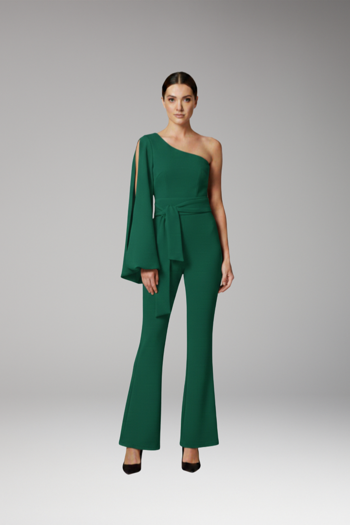 Women's Jumpsuit with One-Shoulder Design and Fitted Look