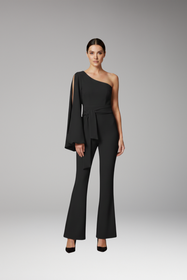 Women's Jumpsuit with One-Shoulder Design and Fitted Look