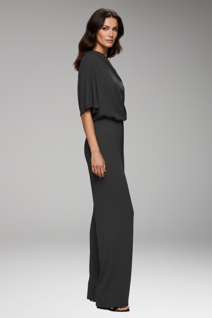Women's Jumpsuit with Single-Breasted Design and Relaxed Fit