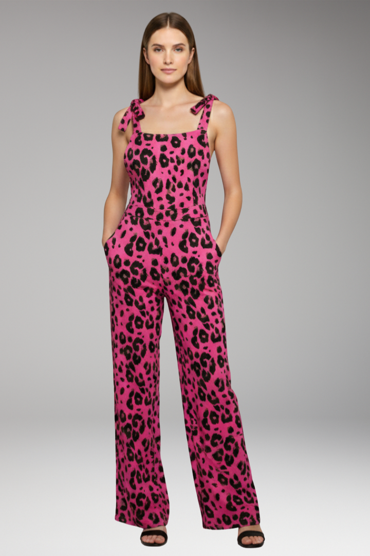Women's Leopard Jumpsuit with Trendy Print and Relaxed Fit