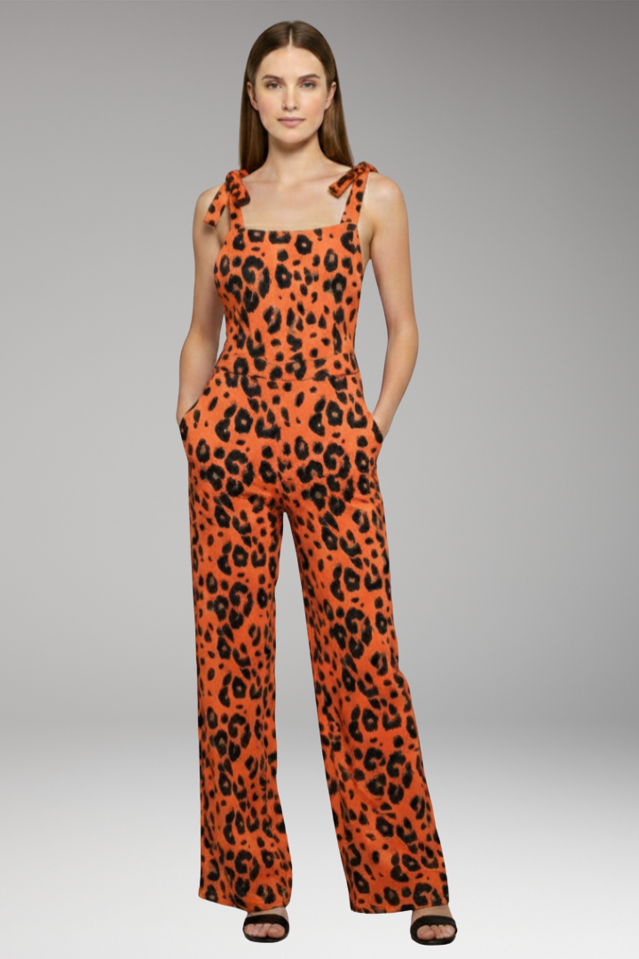 Women's Leopard Jumpsuit with Trendy Print and Relaxed Fit