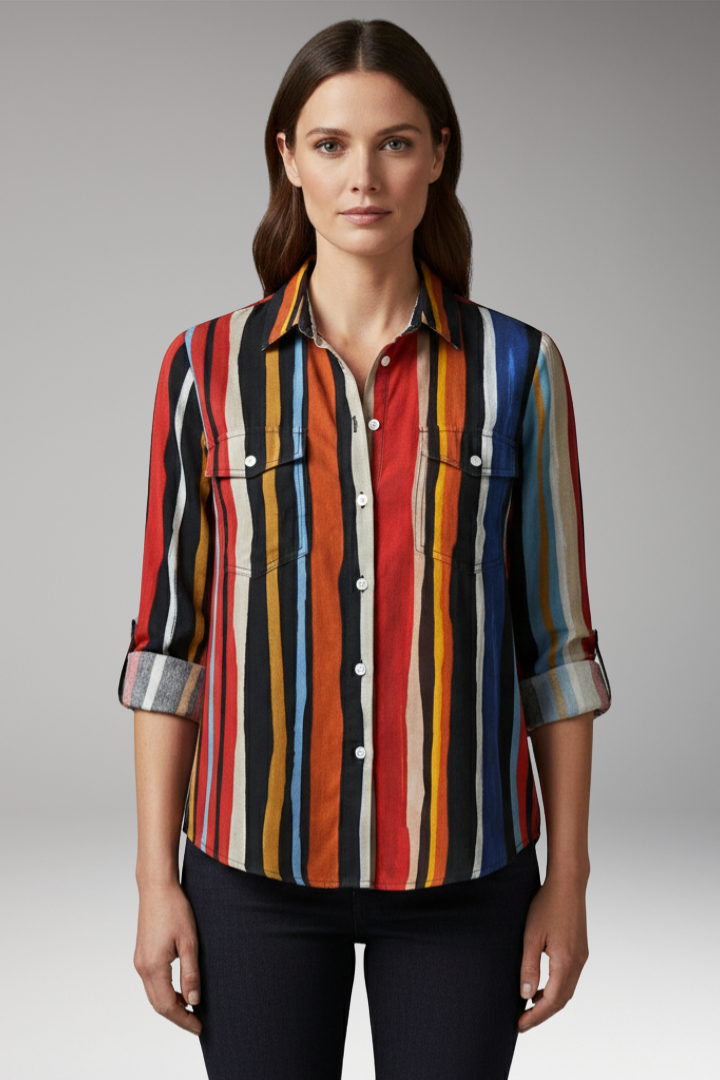 Women's Loose-Fit Shirt with Flowing Design and Versatile Style