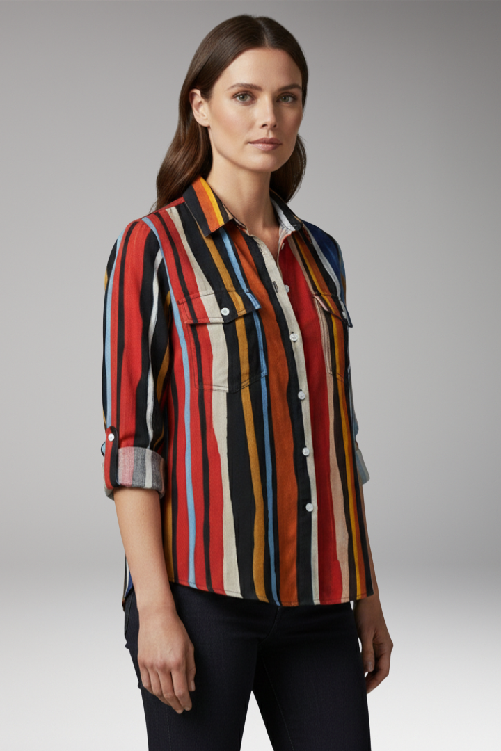 Women's Loose-Fit Shirt with Flowing Design and Versatile Style