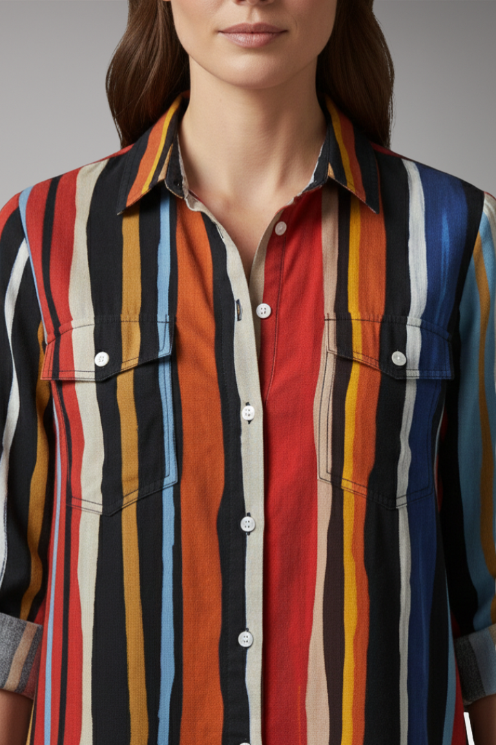 Women's Loose-Fit Shirt with Flowing Design and Versatile Style