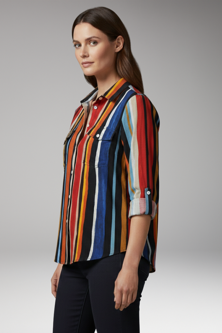 Women's Loose-Fit Shirt with Flowing Design and Versatile Style