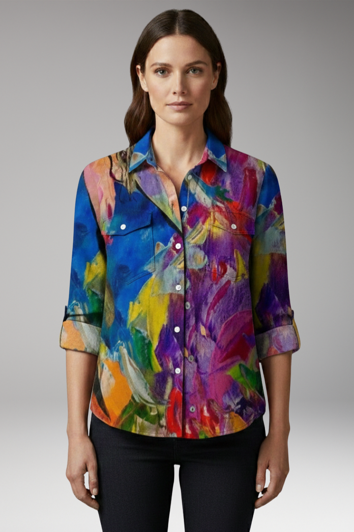 Women's Loose-Fit Shirt with Flowing Design and Versatile Style