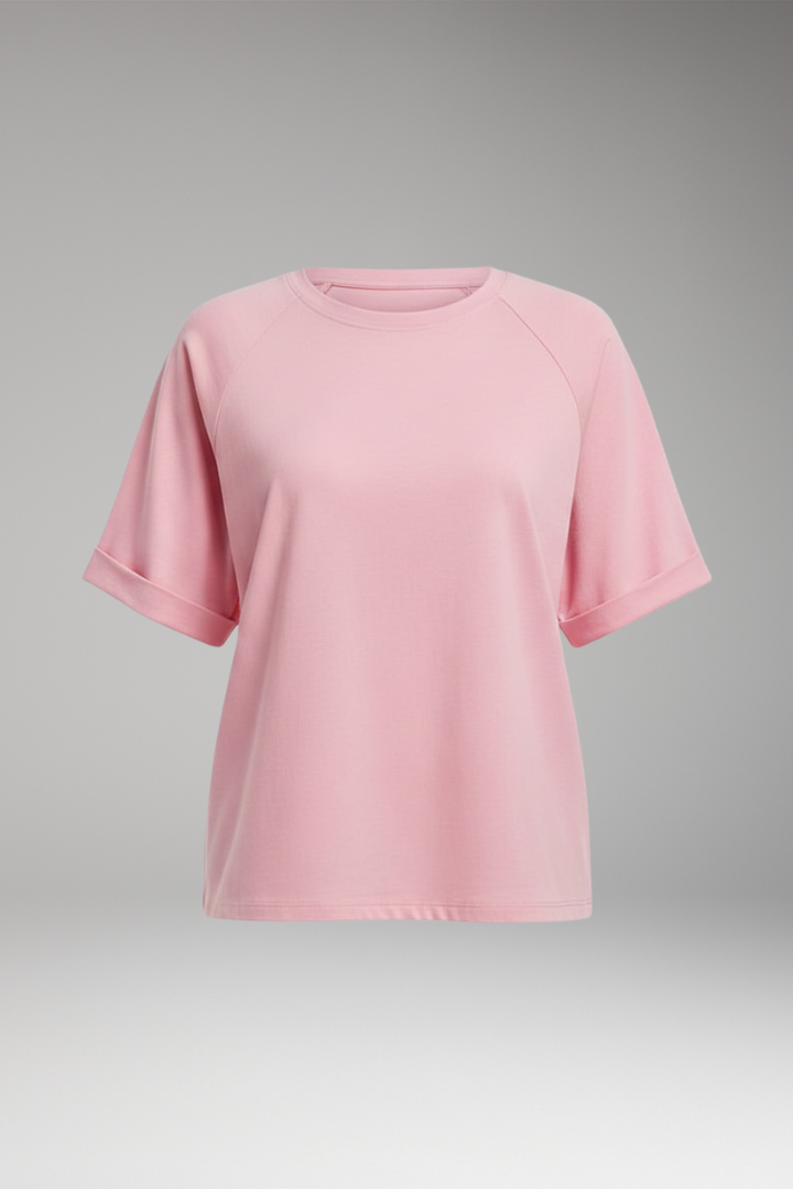 Women's Oversized T-Shirt with Round Neck and Wide Sleeves