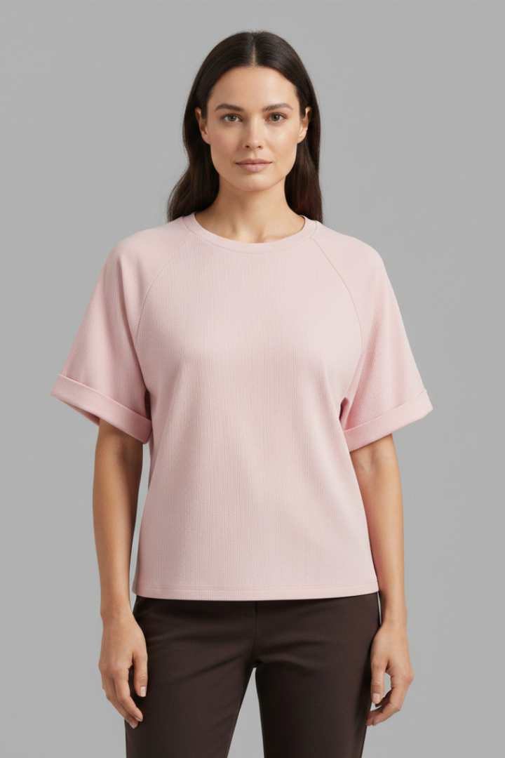 Women's Oversized T-Shirt with Round Neck and Wide Sleeves
