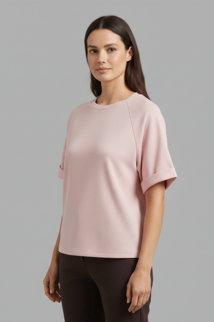 Women's Oversized T-Shirt with Round Neck and Wide Sleeves