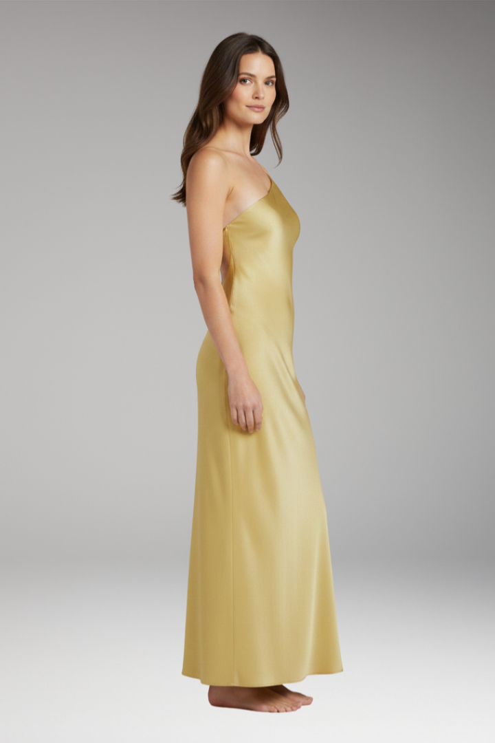 Women's Satin Slip Dress with Slit and Elegant Fit