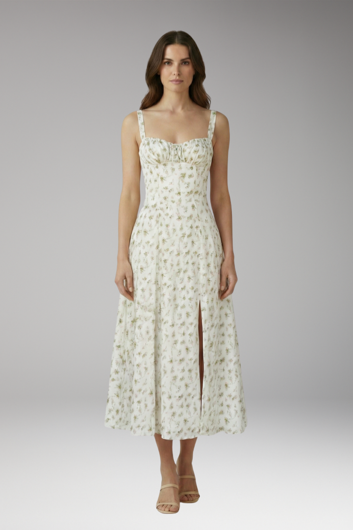 Women's Tailored Dress with Emphasized Waist and Classic Cut