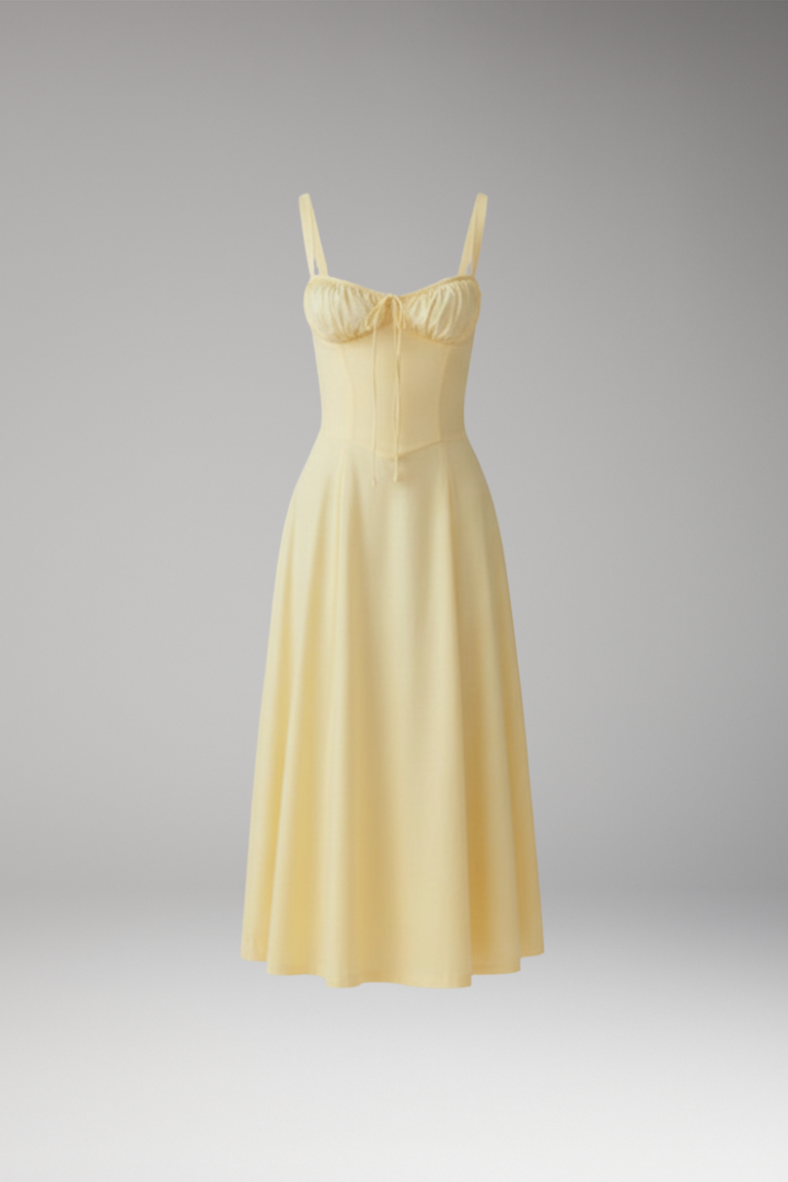 Women's Tailored Dress with Emphasized Waist and Classic Cut
