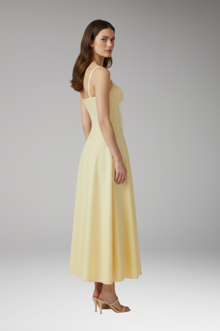 Women's Tailored Dress with Emphasized Waist and Classic Cut