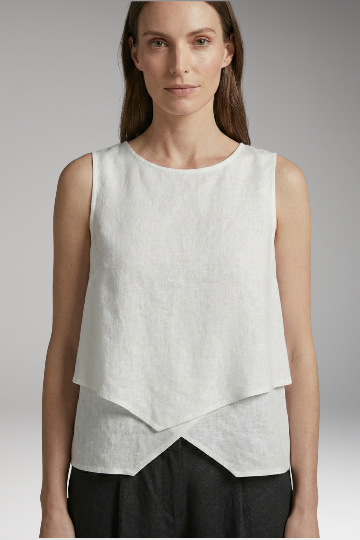 Women's Two-Piece Set with Sleeveless Top and Wide-Leg Pants