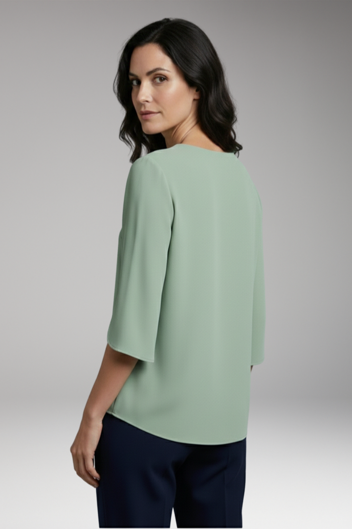 Women's V-Neck Blouse with 3/4 Sleeves