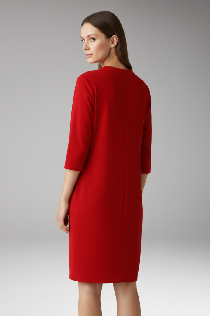 Women's V-Neck Dress with Loose Fit and Simple Silhouette