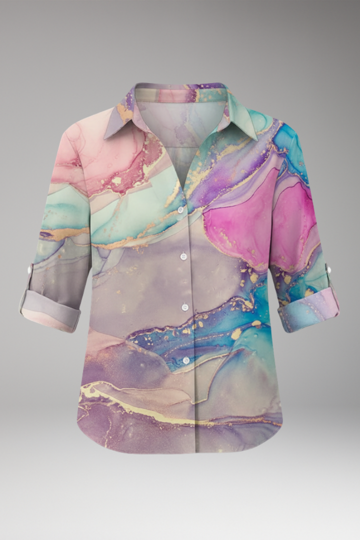 Women's V-Neck Long Sleeve Blouse