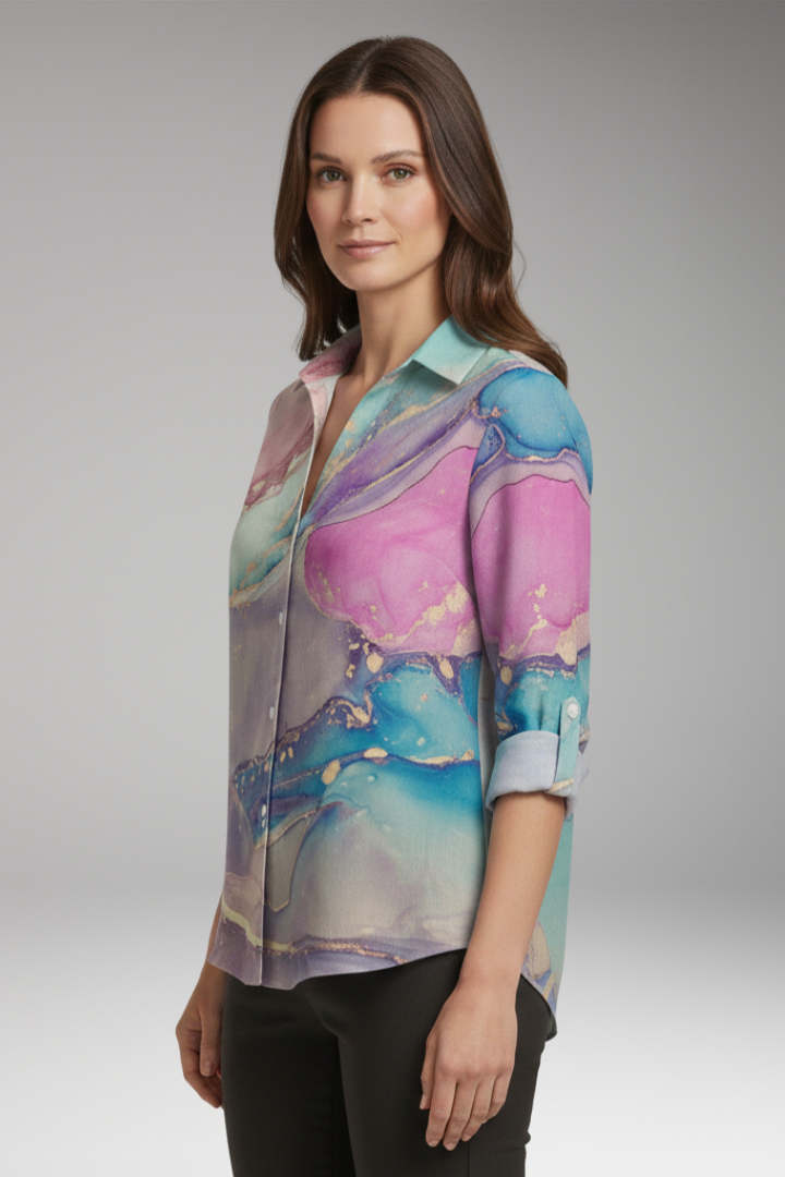 Women's V-Neck Long Sleeve Blouse