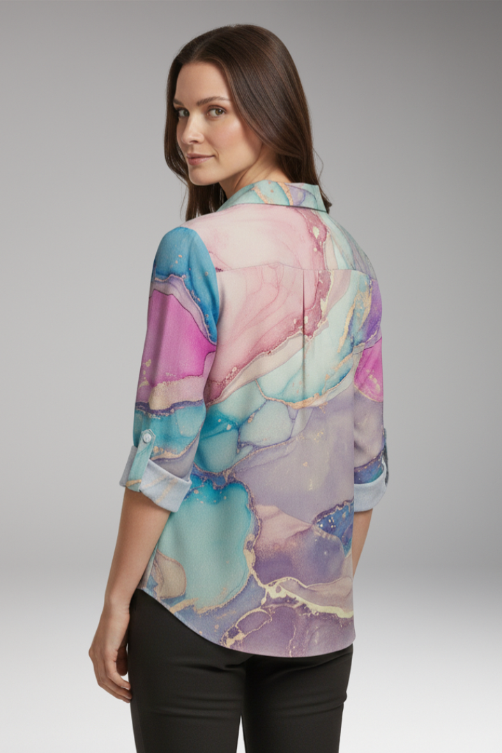 Women's V-Neck Long Sleeve Blouse