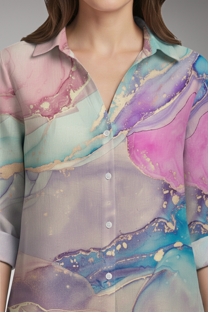 Women's V-Neck Long Sleeve Blouse