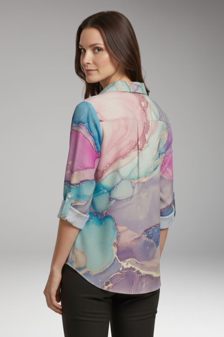 Women's V-Neck Long Sleeve Blouse