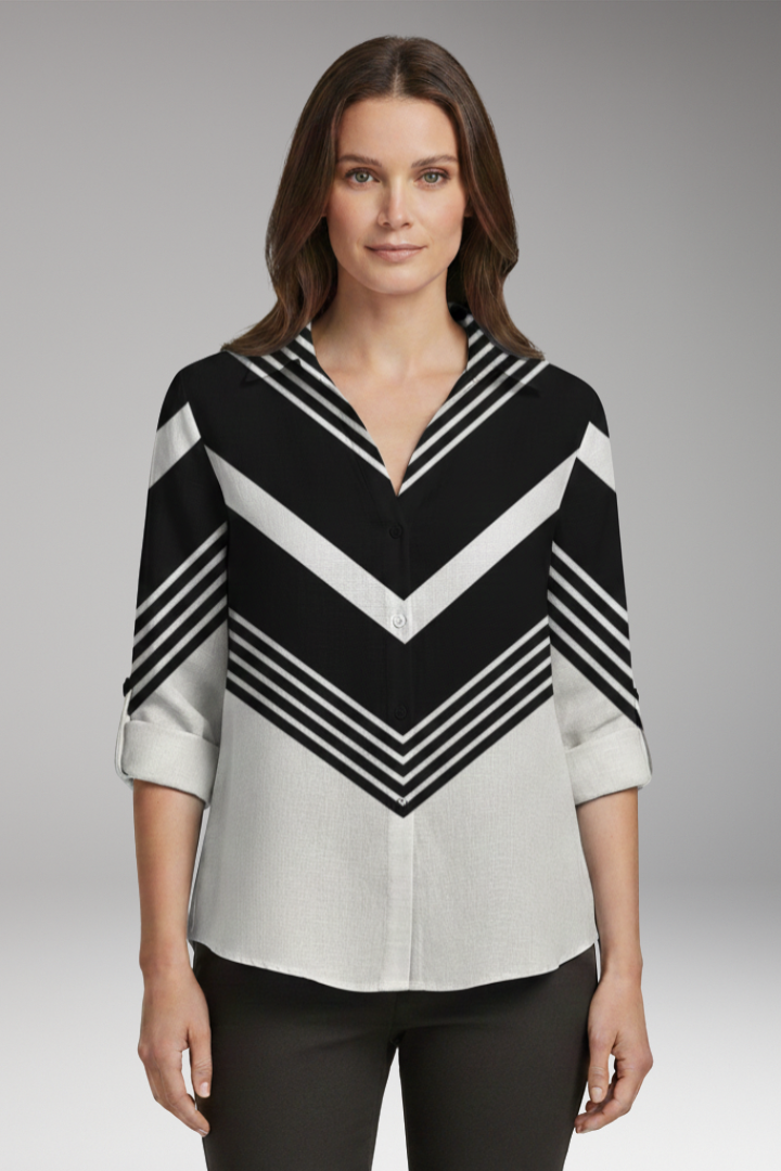 Women's V-Neck Long Sleeve Blouse